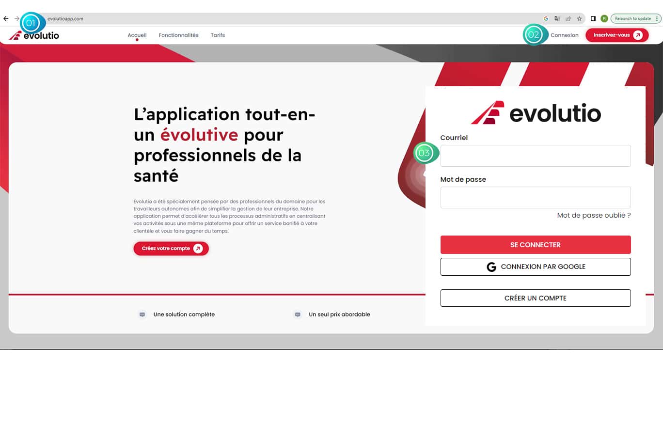 Application pour professionnels de la santé 1