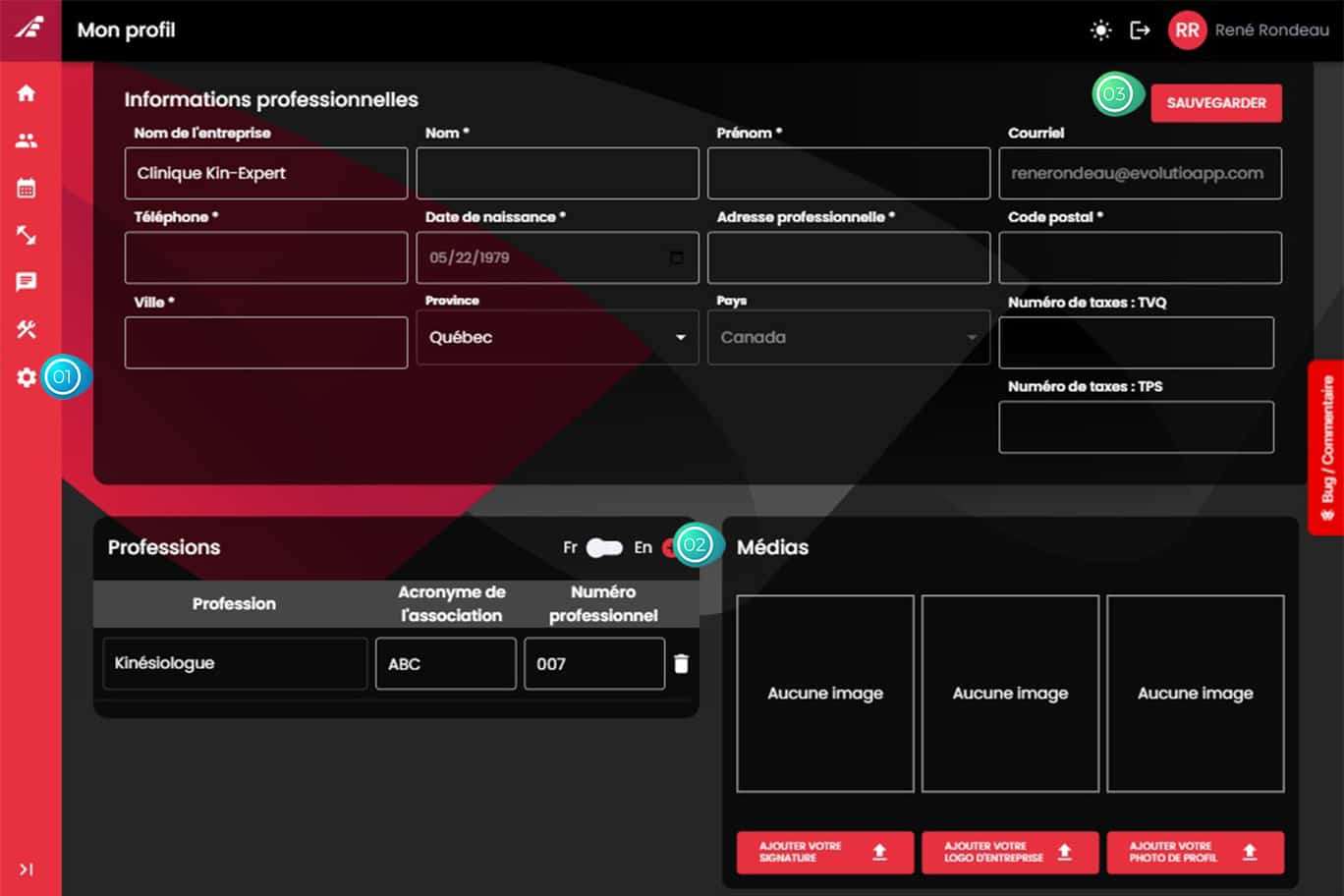 Application pour professionnels de la santé 1